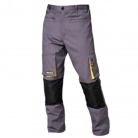 Pantalones Largos DeTrabajo Multibolsillos Resistentes Rodilla Reforzada GrisAmarillo Talla 5052 XL