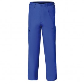 Pantalon De Trabajo Largo Color Azul Multibolsillos Resistente Talla 52