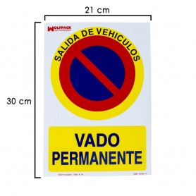 Cartel Vado Permanente 30x21 cm           