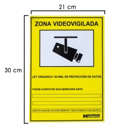 Cartel Zona Videovigilada 30x21 cm