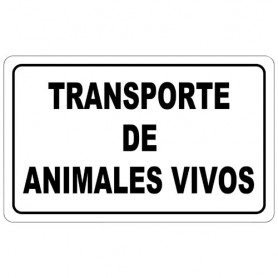Cartel Transporte Animales Vivos 30x21 cm