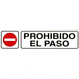Rotulo Adhesivo 250x63 mm Prohibido El Paso