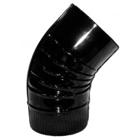 Codo Estufa Color Negro Vitrificado de  100 mm 45
