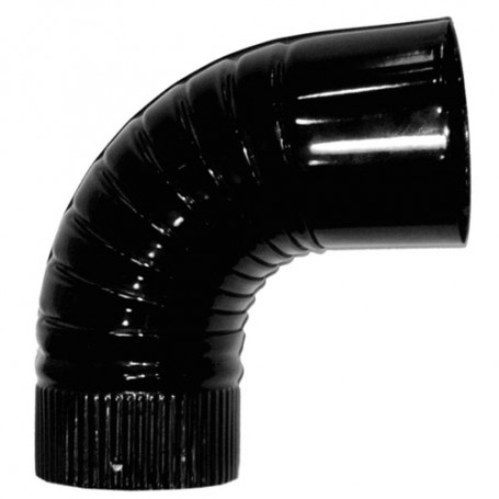 Codo Estufa Color Negro Vitrificado de 150 mm 90