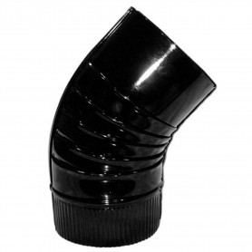 Codo Estufa Color Negro Vitrificado de  200 mm 45