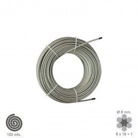 Cable Galvanizado   8 mm Rollo 100 Metros No Elevacion