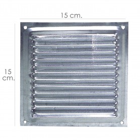 Rejilla Ventilación Atornillar  15x15 cm Aluminio