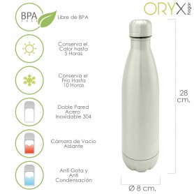Botella Termica Capacidad De 500 ML Libre BPA  Acero Inoxidable Antigoteo