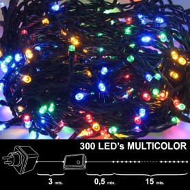 Luces Navidad 300 Leds Luz Multicolores Interiorexterior IP44