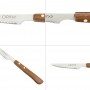 Couteau Montana Chuletero Feuille Acier Inoxydable 9 cm Poignée Bois Blister 3 Pièces