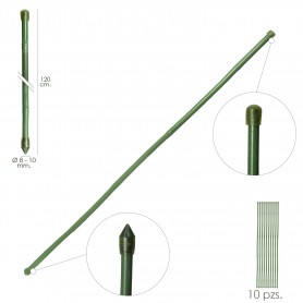 Tuteur Tige Bambou Plastifié Ø 8 - 10 mm x 120 cm Paquet 10 Unités